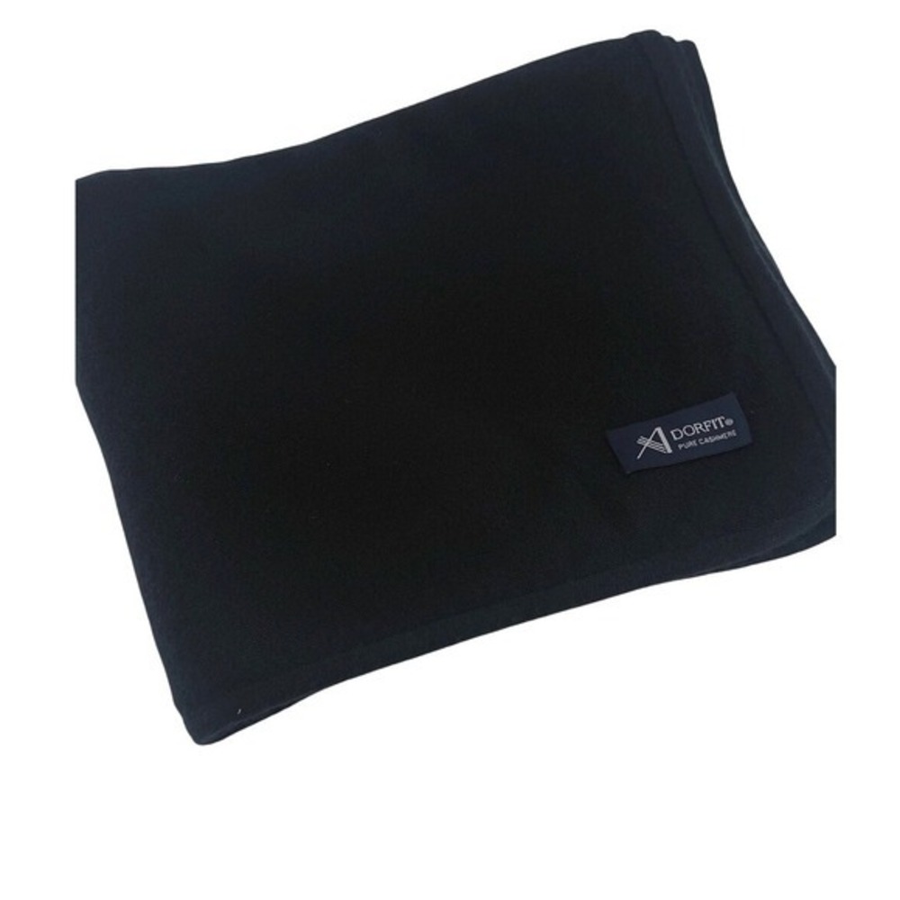 DORFIT Pure Cashmere Scarf Wrap Black Solid Oversized Luxury Accessory